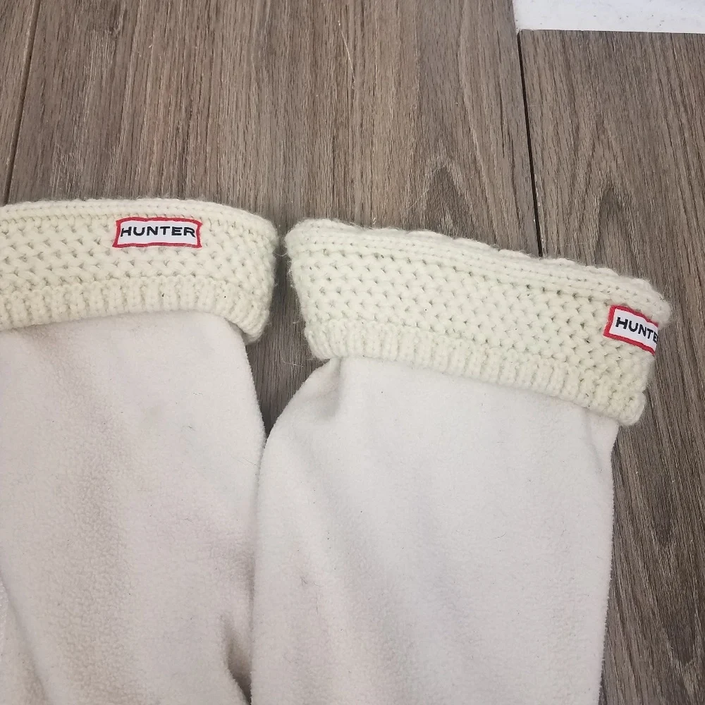 Hunter Fleece cable knit boot liner, off white‎